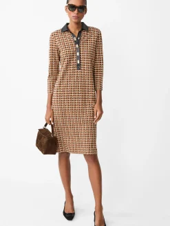 J.McLaughlin Falcon Dress in Marseilles Geo Tan/Brown/Black Online