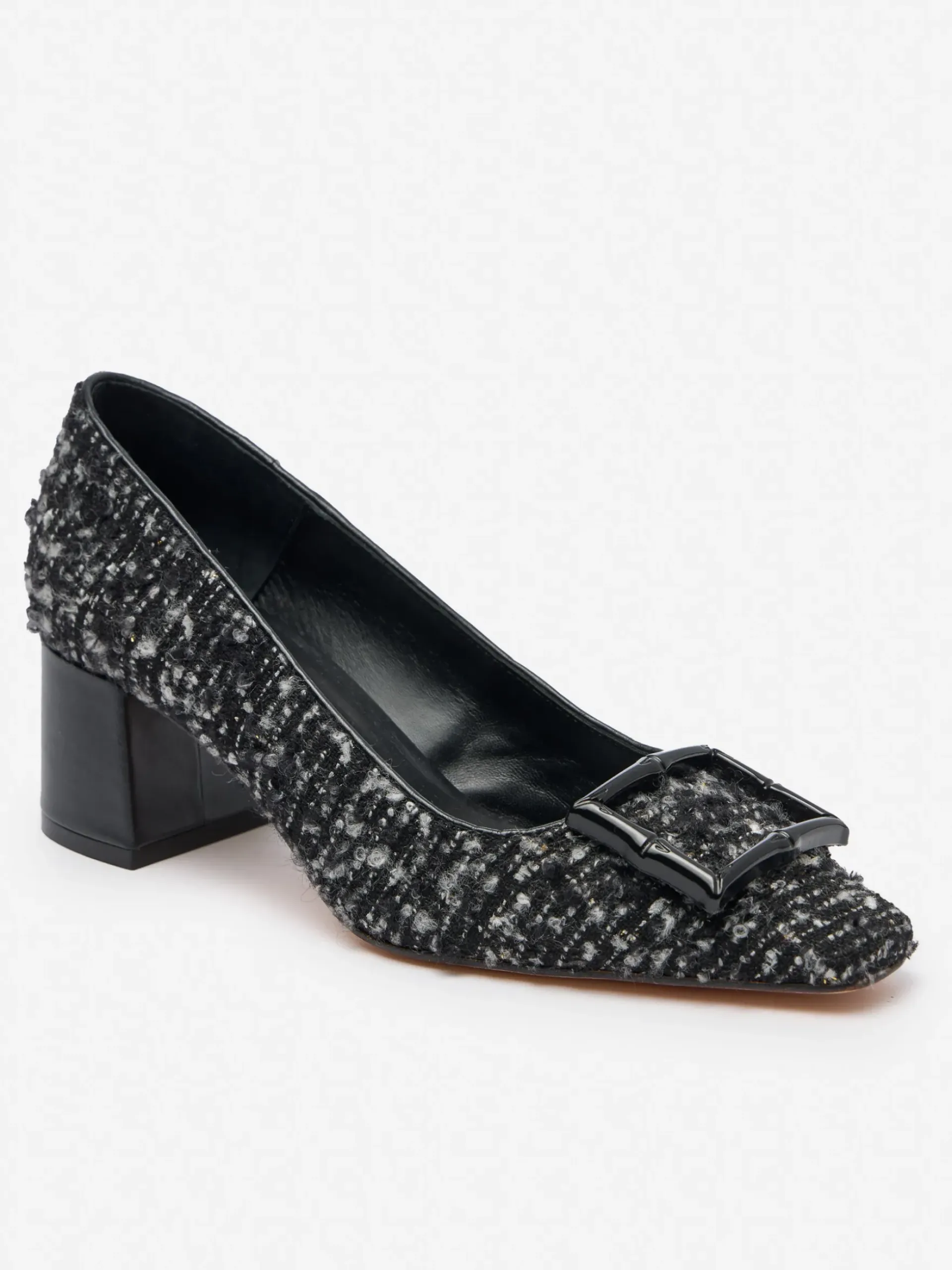 J.McLaughlin Feodora Heels in Tweed Black/Gray New