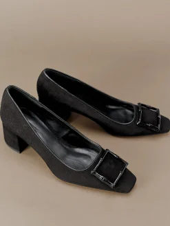 J.McLaughlin Feodora Suede Heels Black Hot