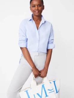 J.McLaughlin Finn Shirt in Stripe SkyBlue/White Outlet