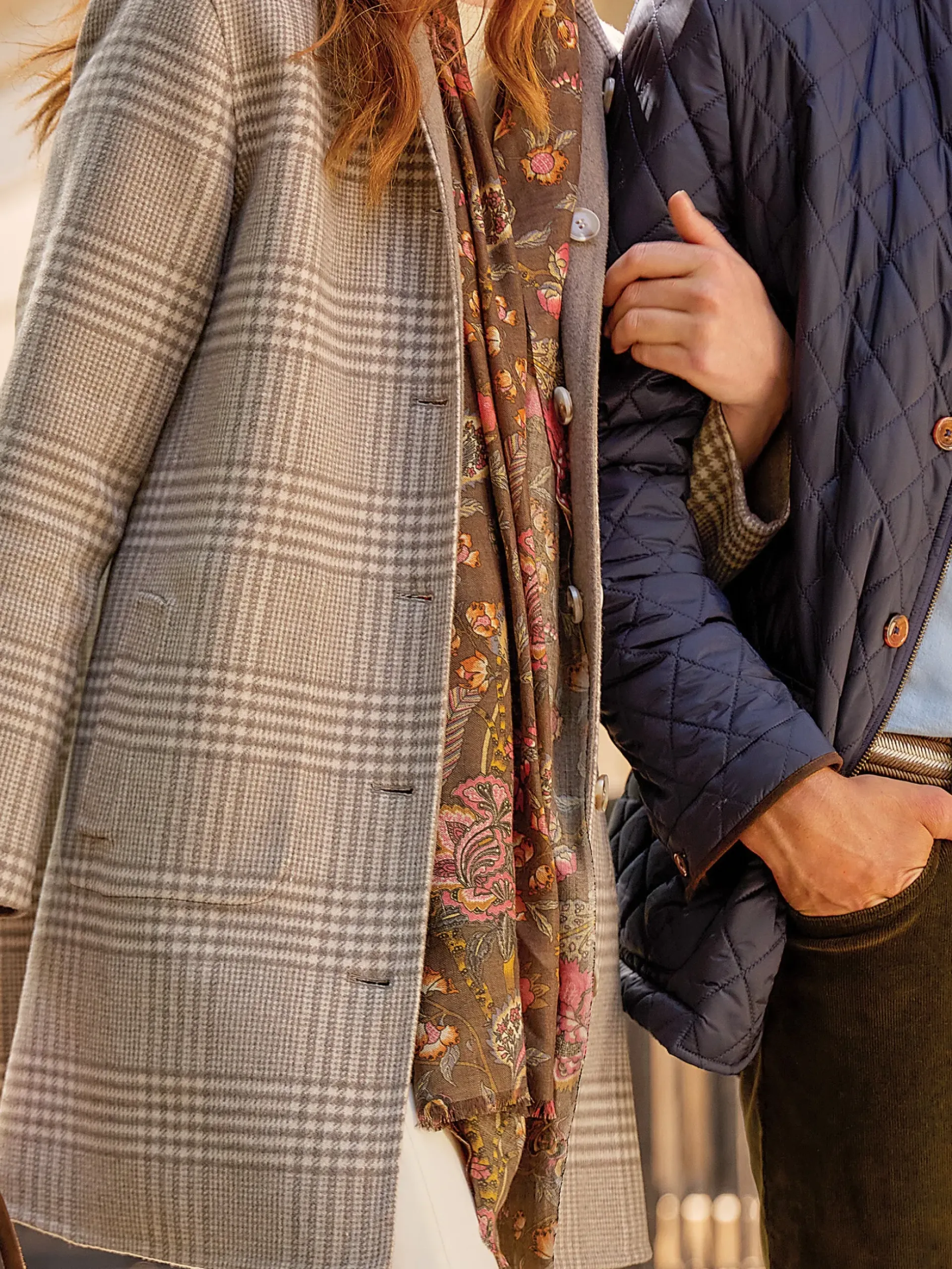 J.McLaughlin Frade Reversible Wool Coat in Glen Plaid OffWhite/Gray Fashion