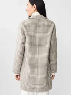 J.McLaughlin Frade Reversible Wool Coat in Glen Plaid OffWhite/Gray Fashion