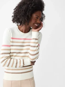 J.McLaughlin Galen Sweater in Stripe OffWhite/Multi Outlet