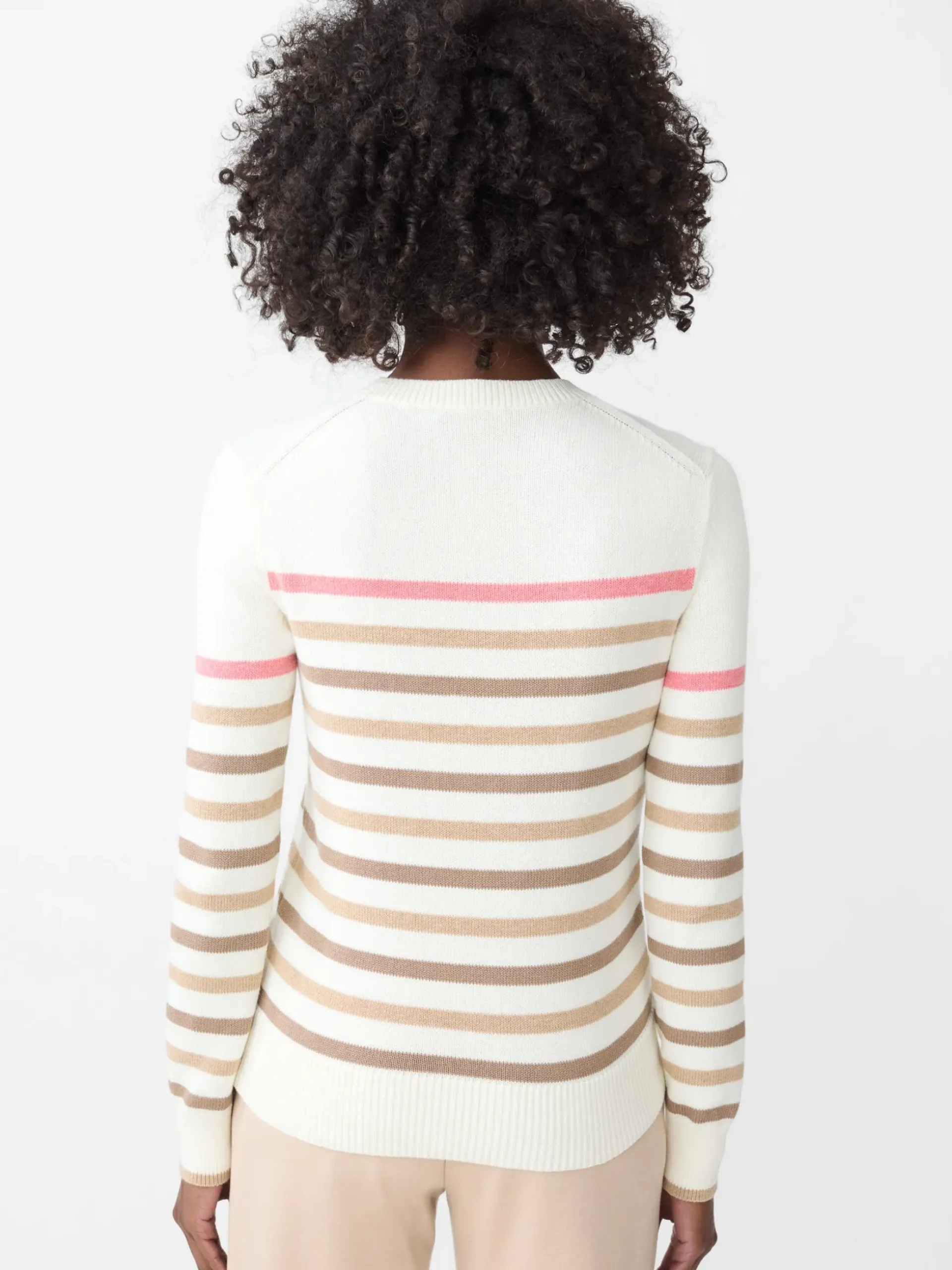 J.McLaughlin Galen Sweater in Stripe OffWhite/Multi Outlet