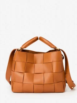 J.McLaughlin Garance Woven Leather Handbag DarkVachetta New