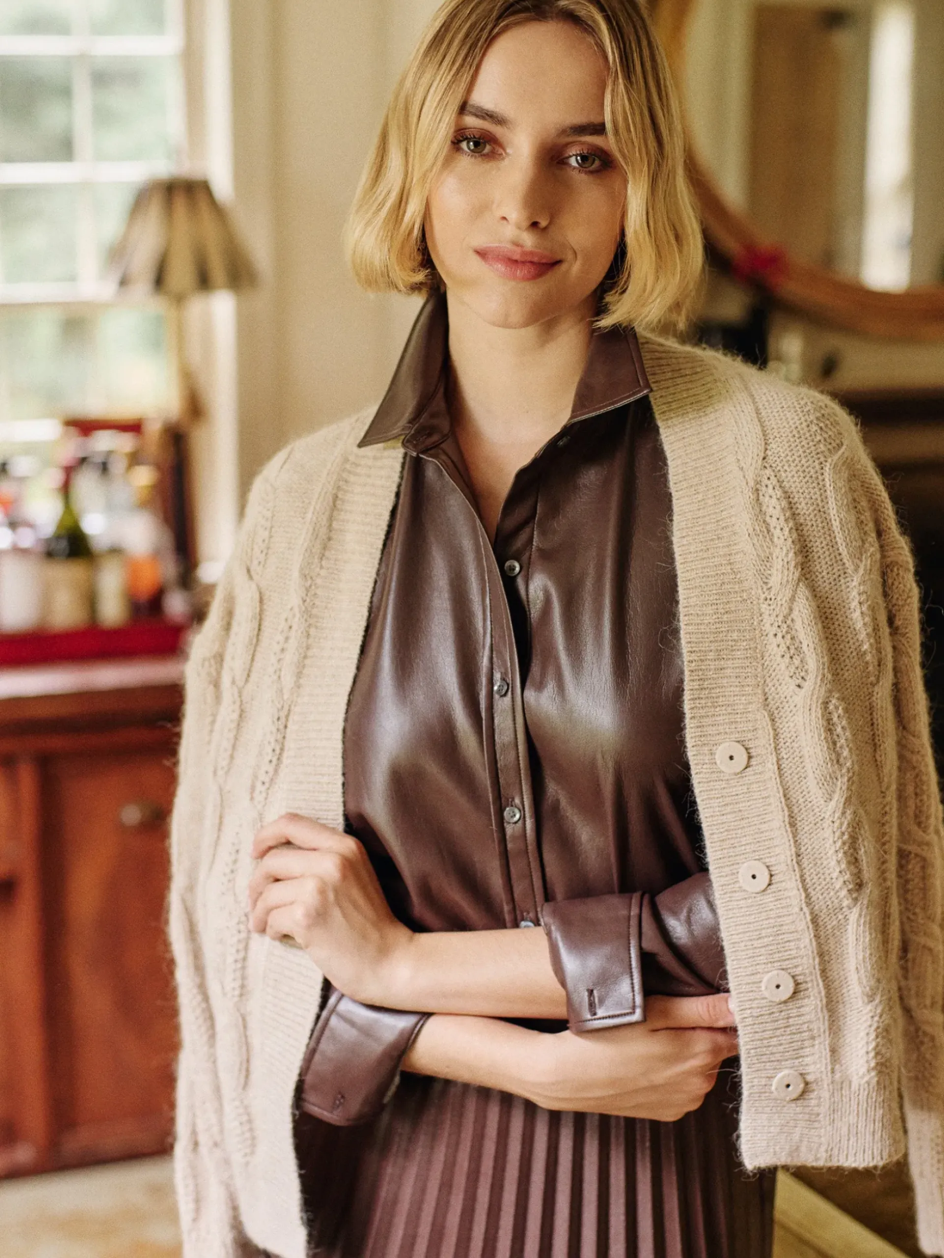 J.McLaughlin Gayle Cardigan HeatherOatmeal Sale