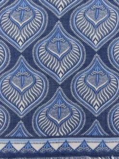J.McLaughlin Giselle Scarf in Neo Tangier Border Blue/OffWhite Sale