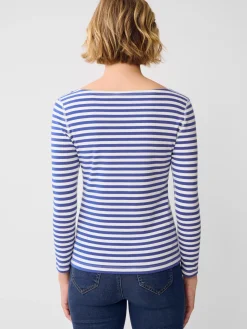 J.McLaughlin Goldie Tee in Stripe White/Blue New