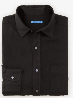 J.McLaughlin Gramercy Classic Fit Linen Shirt Black Online