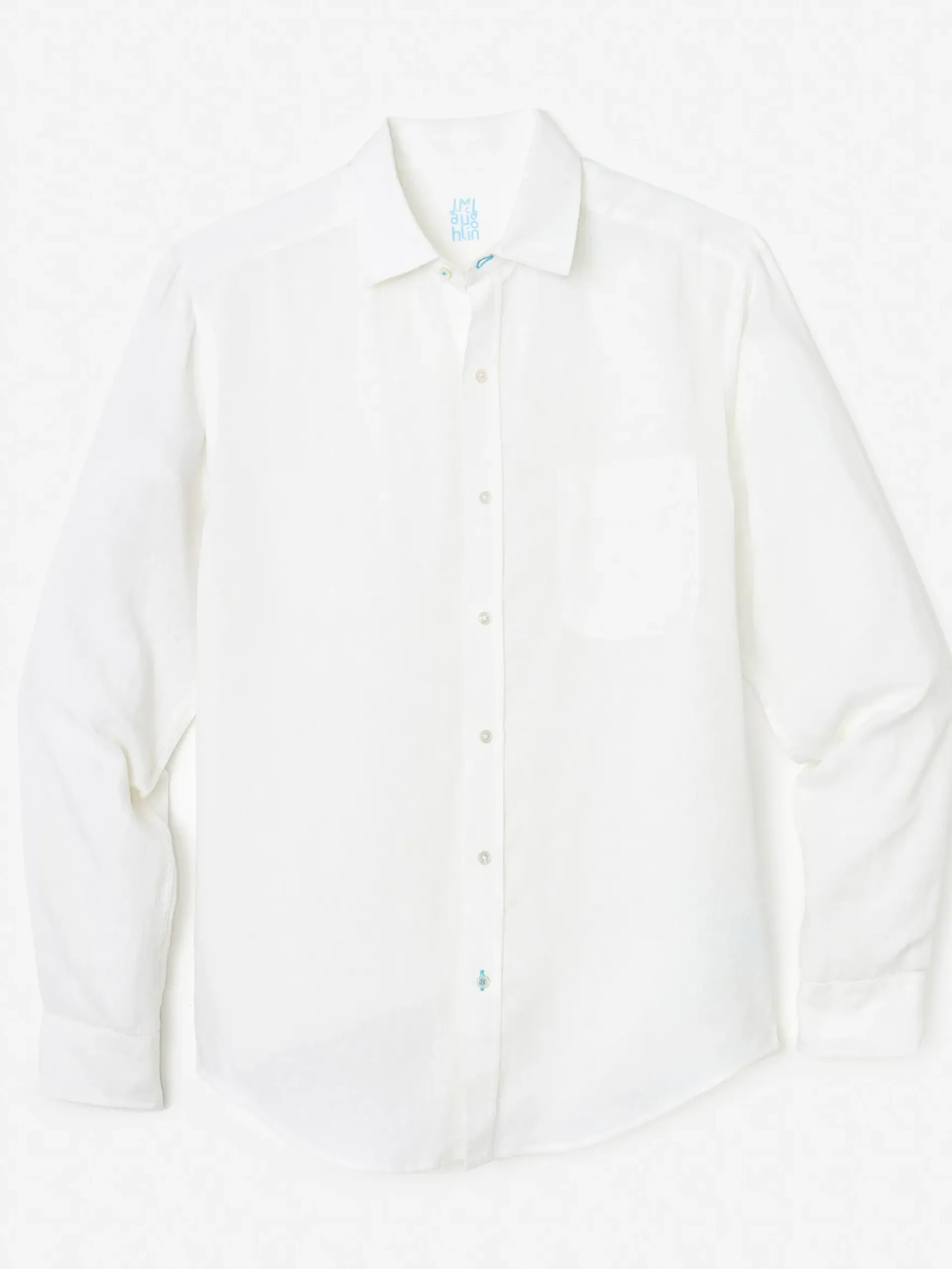 J.McLaughlin Gramercy Classic Fit Linen Shirt white Outlet