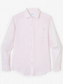 J.McLaughlin Gramercy Classic Fit Linen Shirt LightPink Sale
