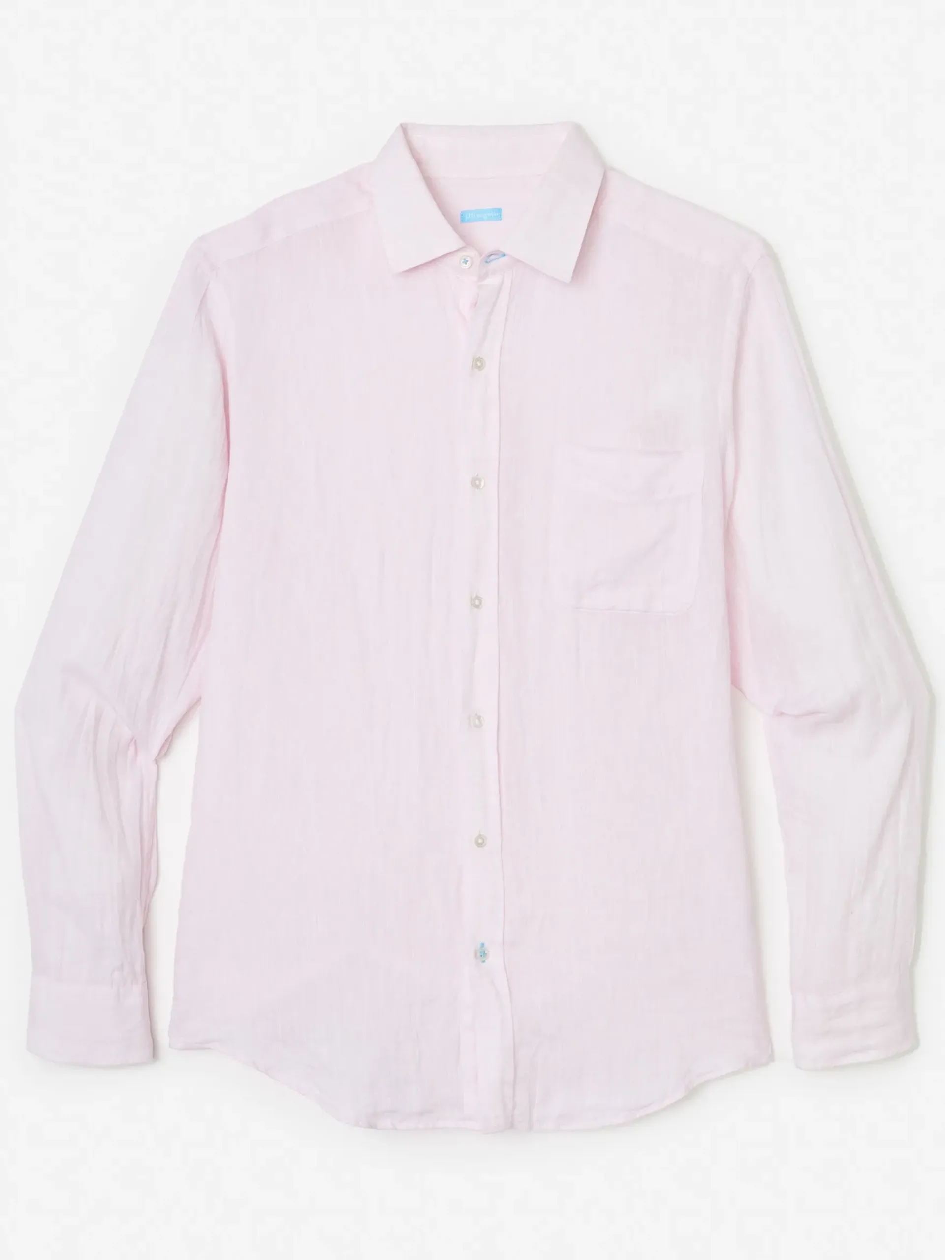J.McLaughlin Gramercy Classic Fit Linen Shirt LightPink Sale