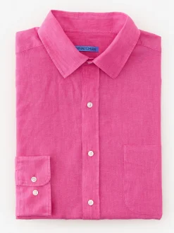 J.McLaughlin Gramercy Classic Fit Linen Shirt Pink Sale
