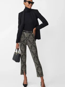 J.McLaughlin Grier Pants in Persian Paisley Jacquard Black/Gold Sale