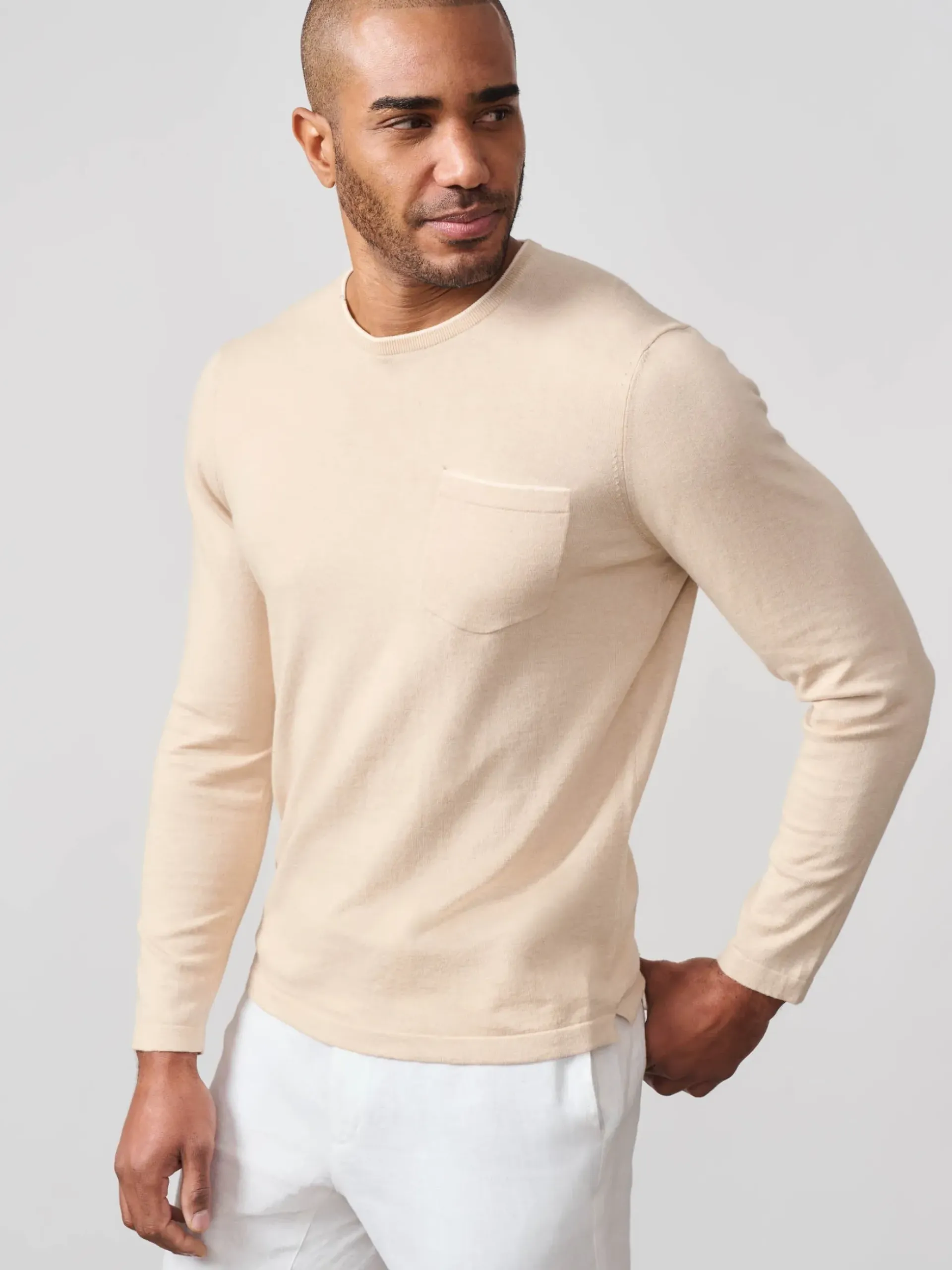 J.McLaughlin Harney Sweater HeatherOatmeal/OffWhite Outlet