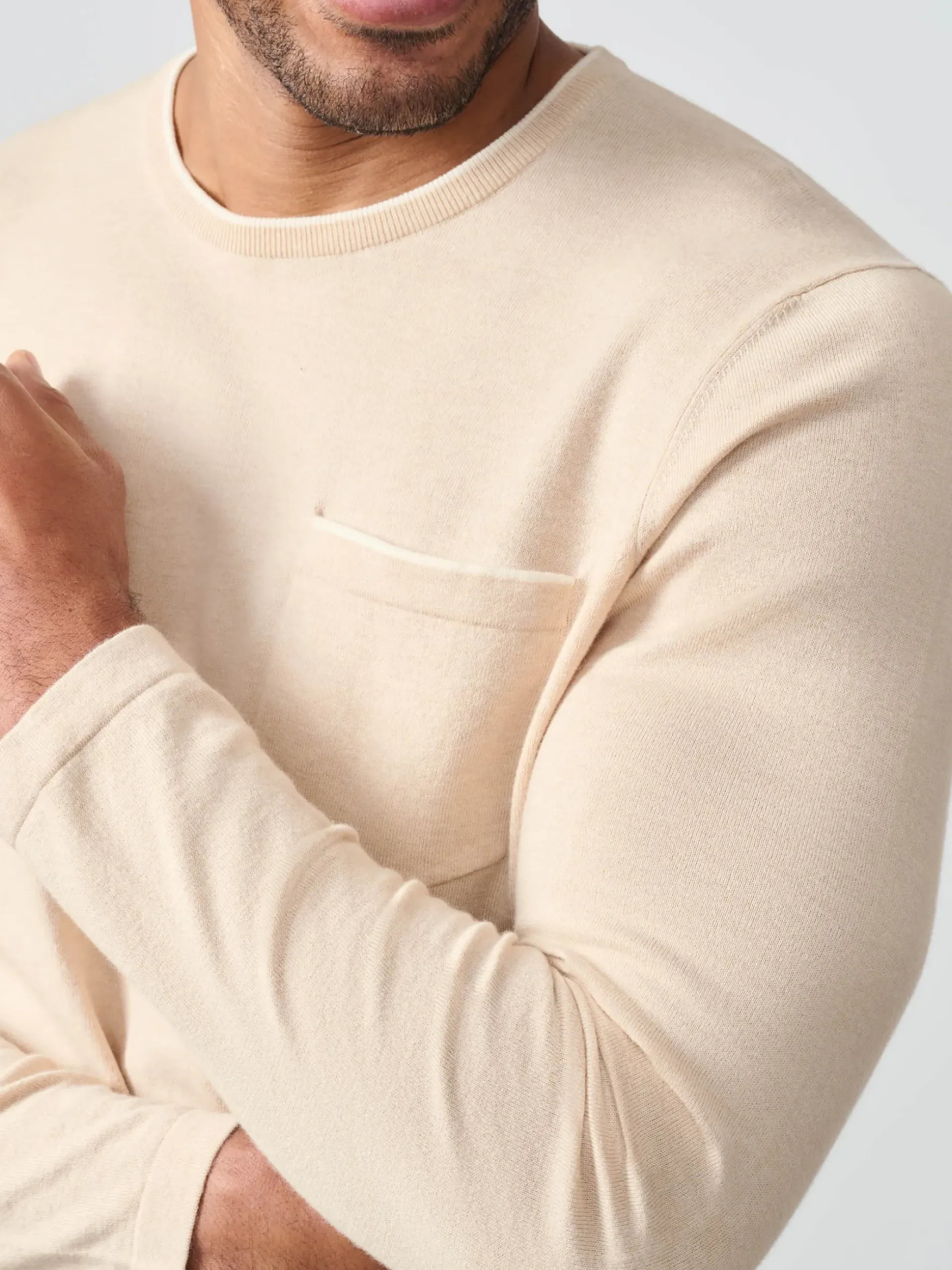J.McLaughlin Harney Sweater HeatherOatmeal/OffWhite Outlet