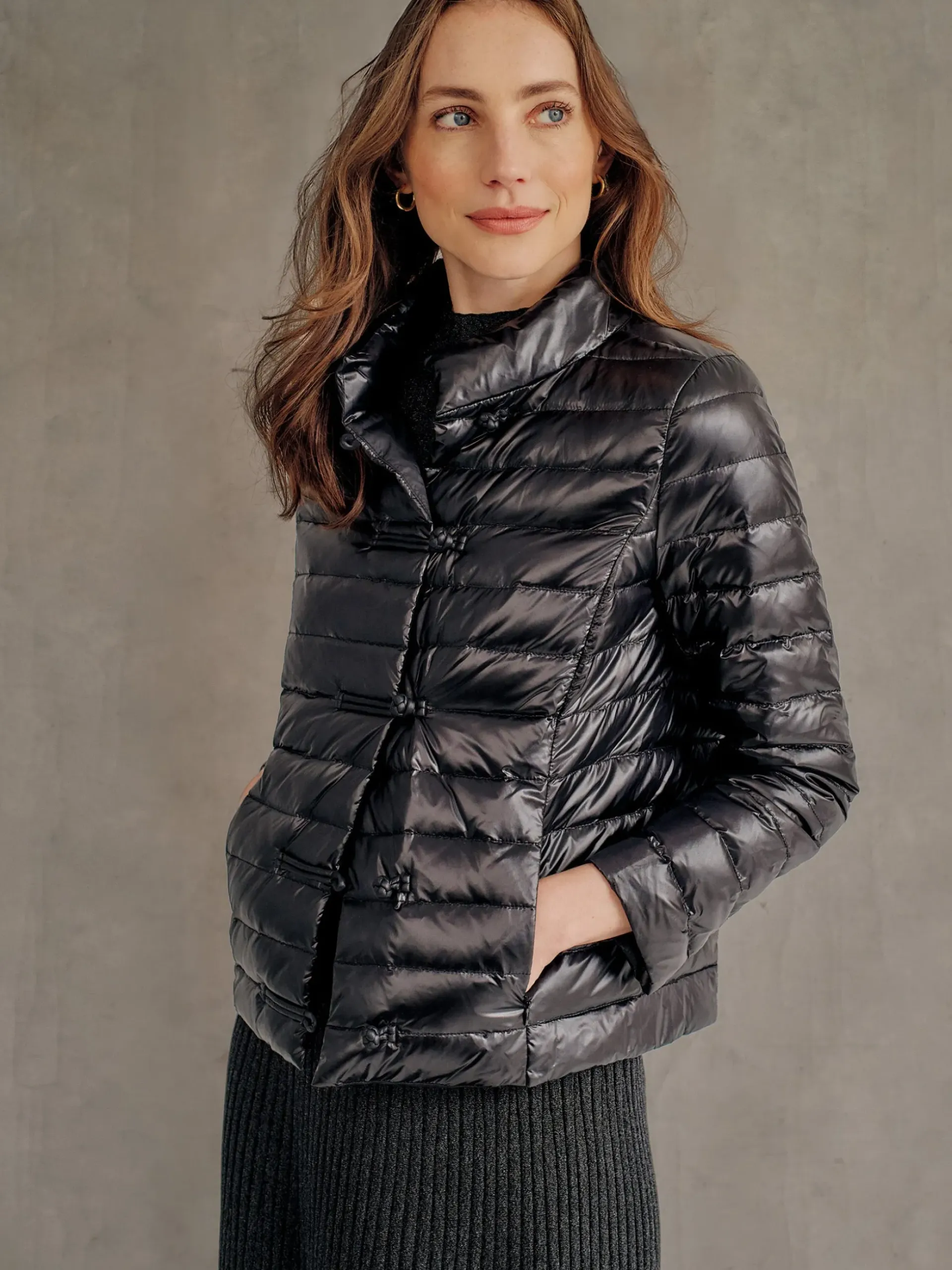 J.McLaughlin Hayes Puffer Jacket ShinyBlack New