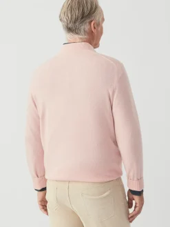 J.McLaughlin Henry Cashmere 1/4 Zip HeatherPink New