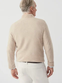 J.McLaughlin Henry Cashmere 1/4 Zip HeatherOatmeal New