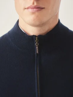 J.McLaughlin Henry Cashmere 1/4 Zip DarkNavy Clearance