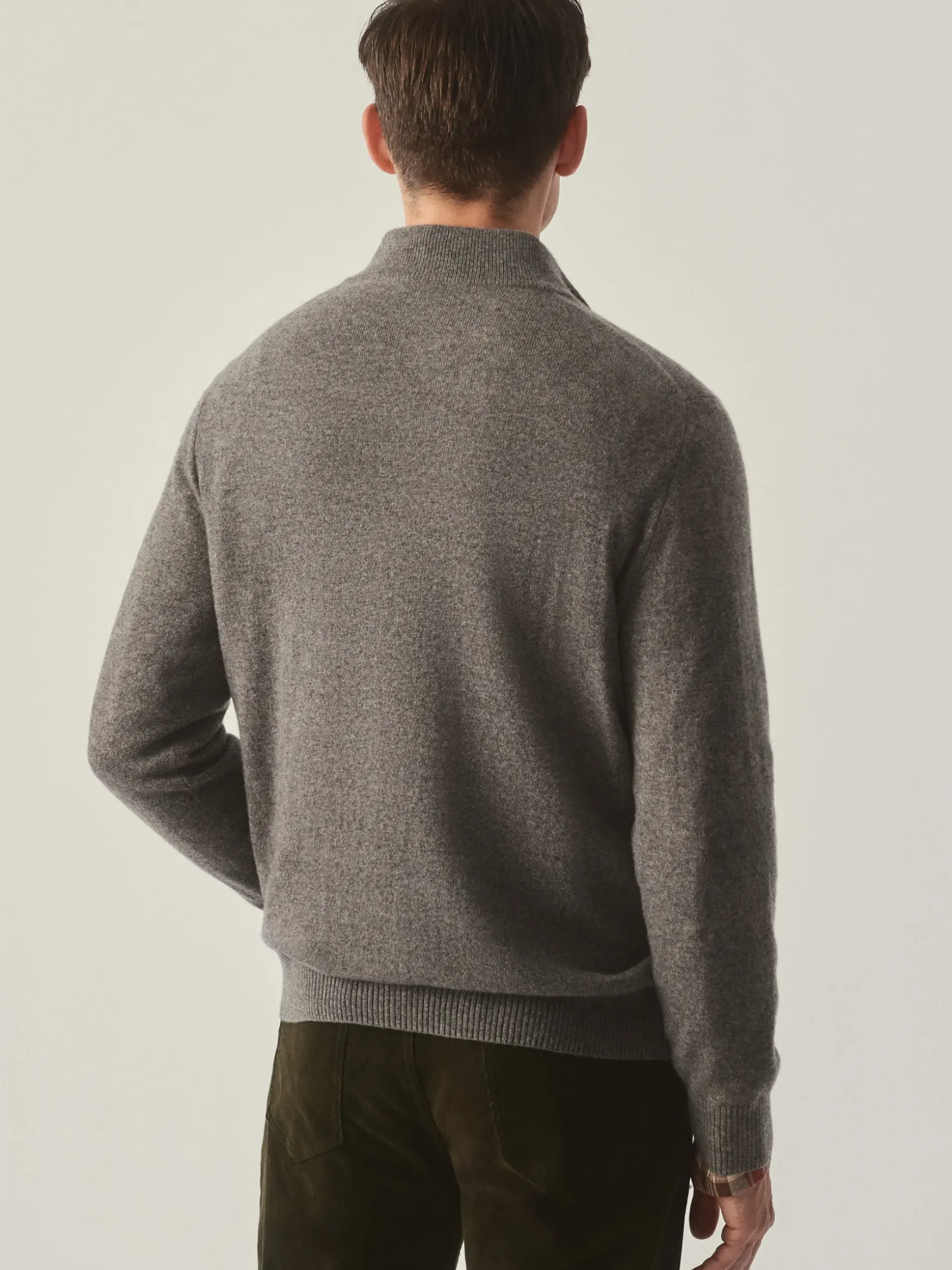 J.McLaughlin Henry Cashmere 1/4 Zip Pewter New