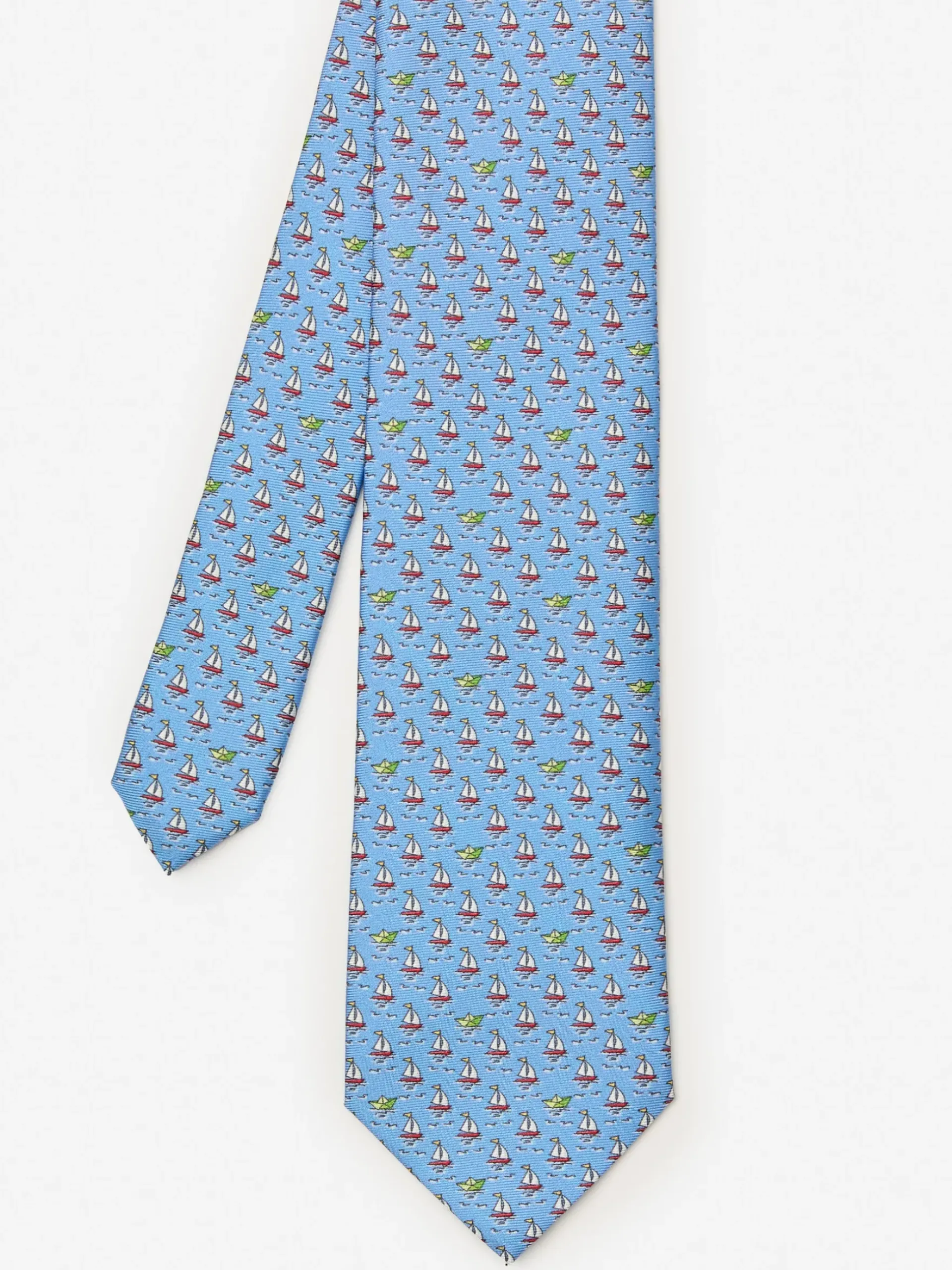 J.McLaughlin Italian Silk Tie in Sailboat LightBlue Clearance