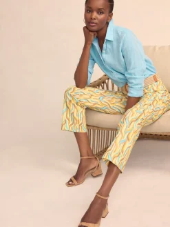 J.McLaughlin Ivy Pants in Chevron Step Yellow/Multi Fashion