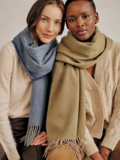J.McLaughlin Jaipur Cashmere Scarf Olive/Camel Sale