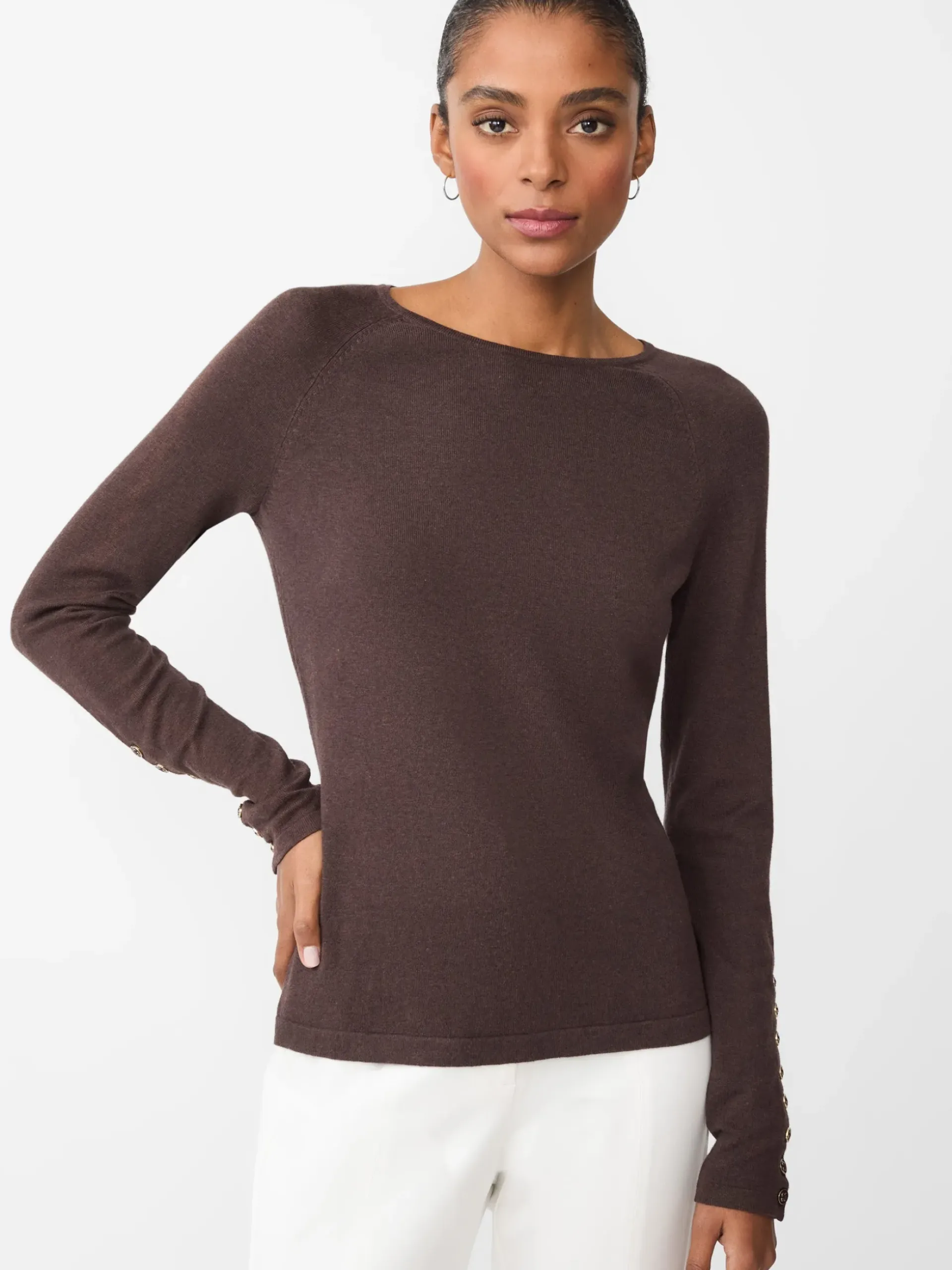 J.McLaughlin Jamey Sweater HeatherBrown Hot