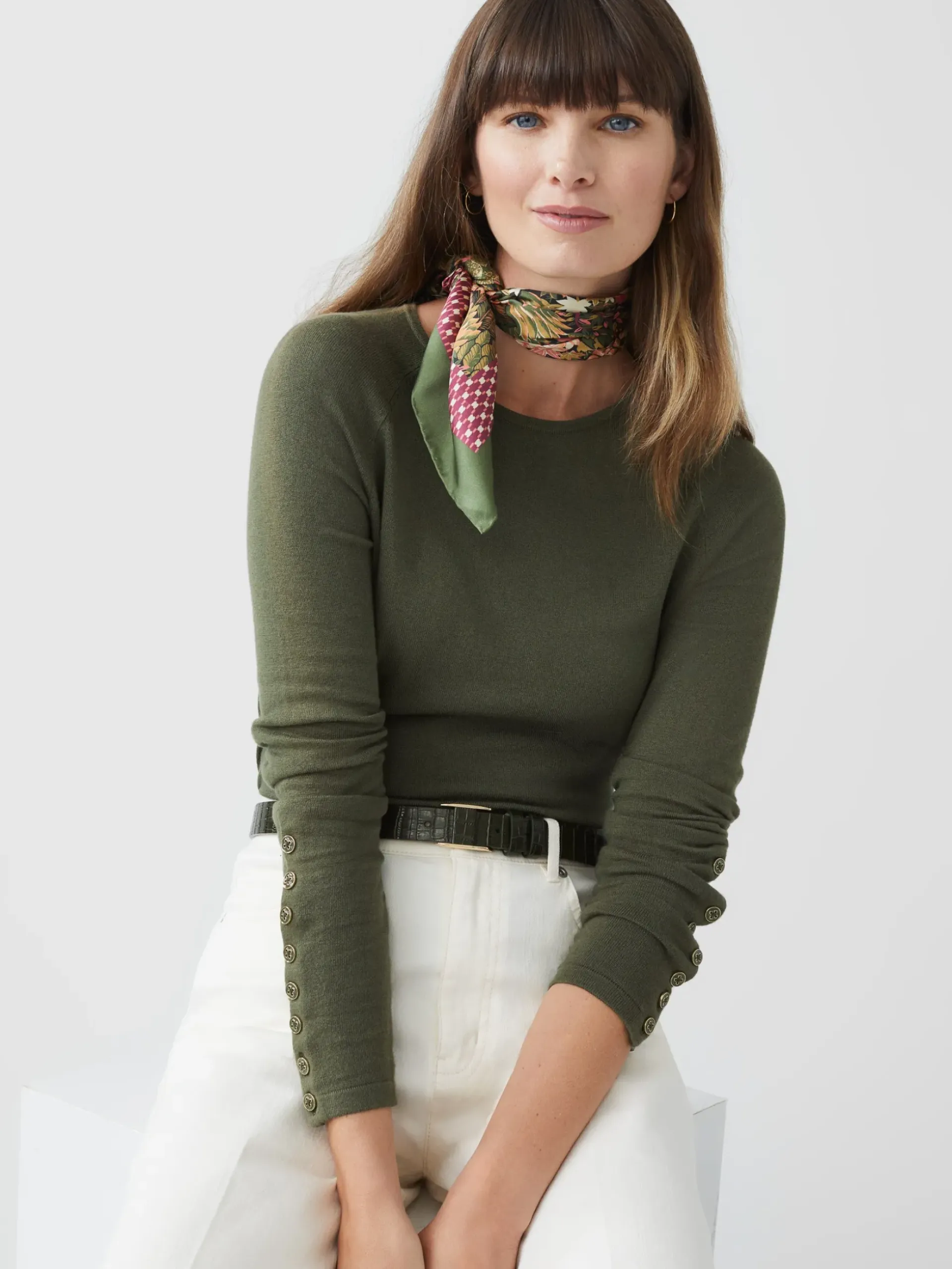 J.McLaughlin Jamey Sweater OliveGreen Clearance