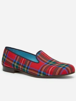J.McLaughlin J.McL x Stubbs u0026 Wootton Slippers in Plaid Red New