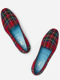 J.McLaughlin J.McL x Stubbs u0026 Wootton Slippers in Plaid Red New