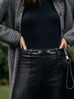 J.McLaughlin Jules Vegan Leather Leggings Black New