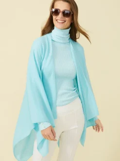 J.McLaughlin Julia Cashmere Wrap Aqua Hot