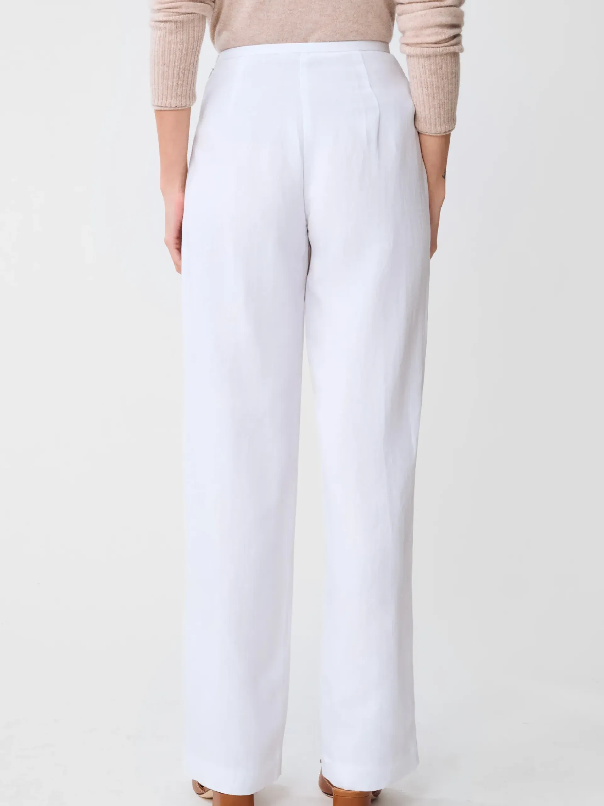J.McLaughlin Kilian Linen Blend Pants White Discount