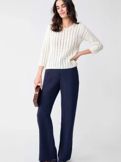 J.McLaughlin Kilian Linen Blend Pants Navy Fashion