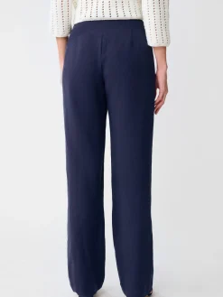 J.McLaughlin Kilian Linen Blend Pants Navy Fashion