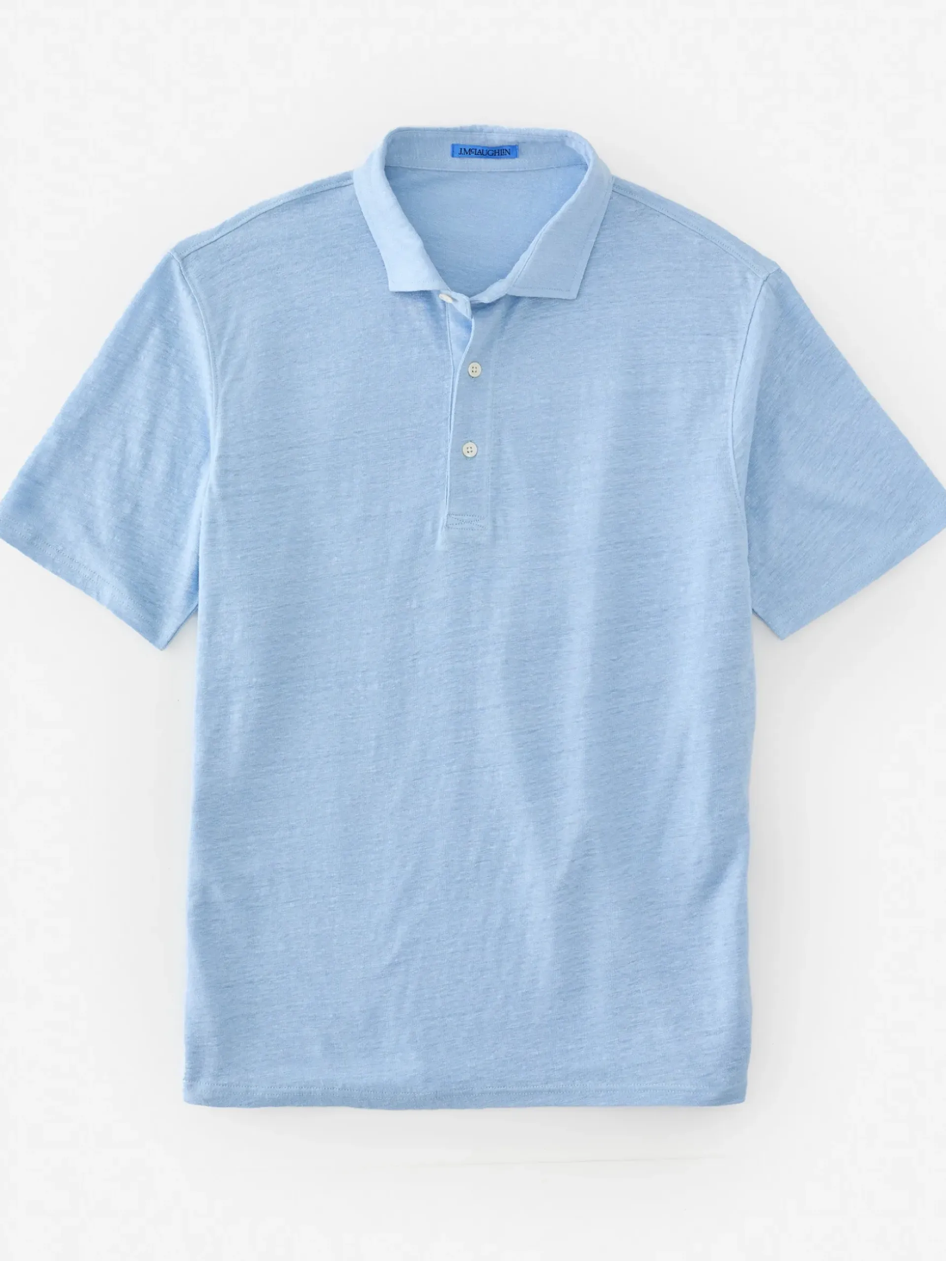 J.McLaughlin Larkspur Linen Polo LightBlue Clearance