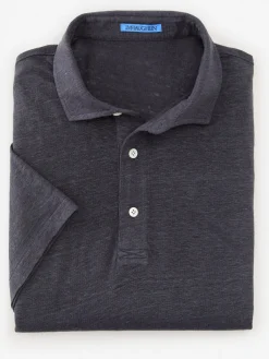 J.McLaughlin Larkspur Linen Polo Navy Clearance