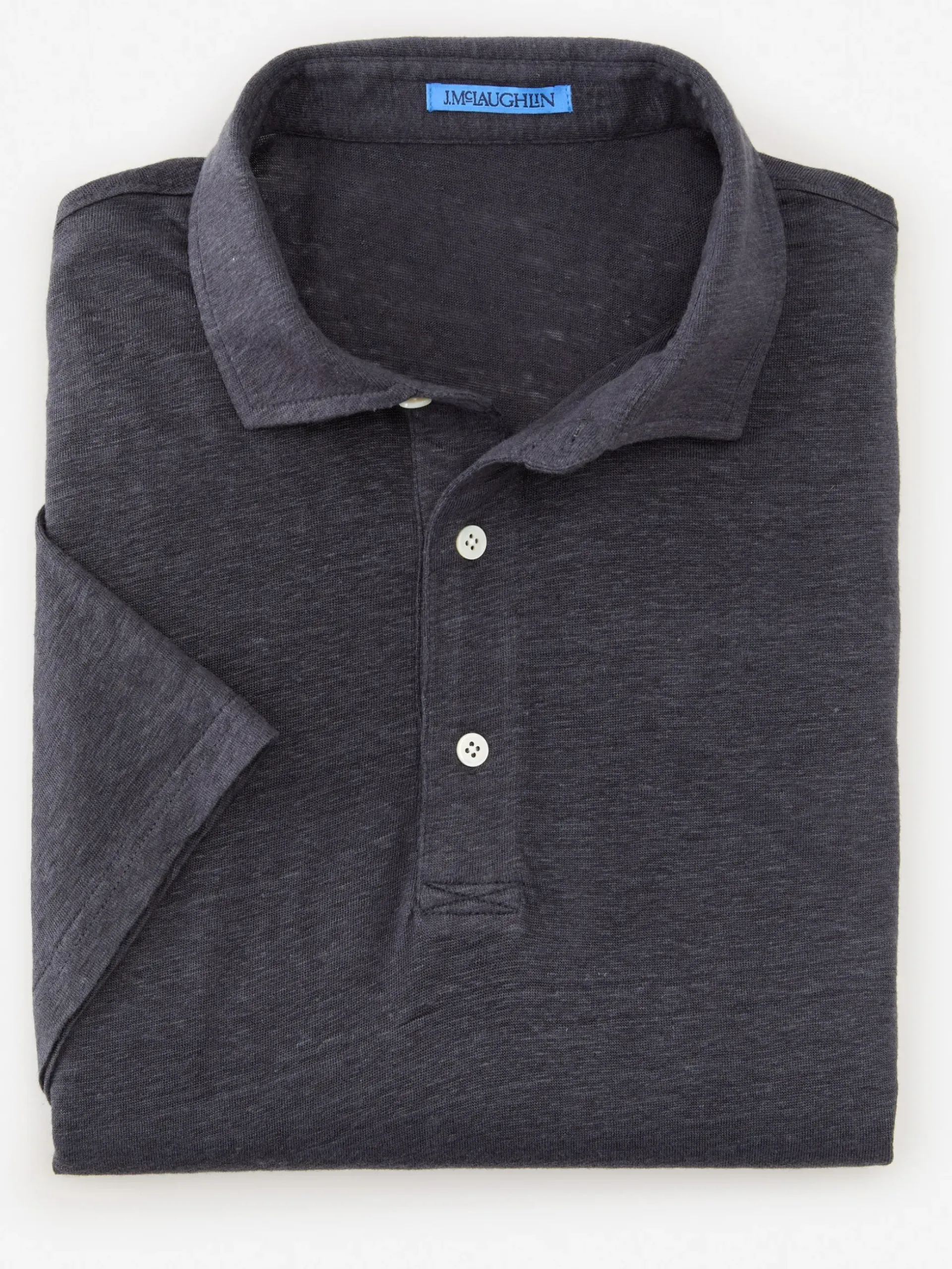 J.McLaughlin Larkspur Linen Polo Navy Clearance