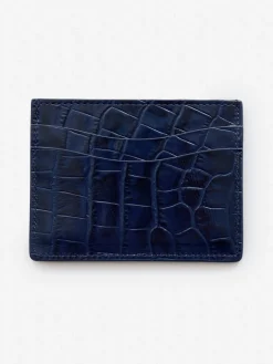 J.McLaughlin Leather Cardcase in Croc DeepBlue Best