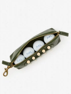 J.McLaughlin Leather Golf Ball Bag Green Fashion