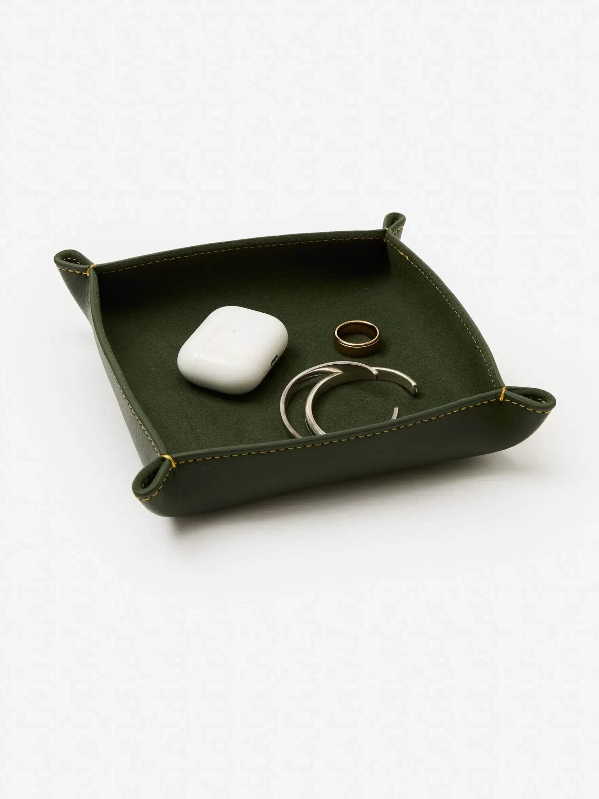 J.McLaughlin Leather Trinket Tray Green Clearance