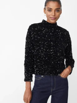 J.McLaughlin Leeza Sequin Top Black Sale