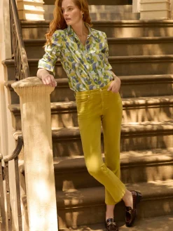J.McLaughlin Lenni Velvet Jeans Chartreuse Online