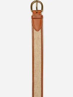 J.McLaughlin Leopold Linen Belt Natural Sale