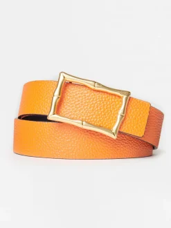 J.McLaughlin Lina Reversible Leather Belt Navy/Orange Online
