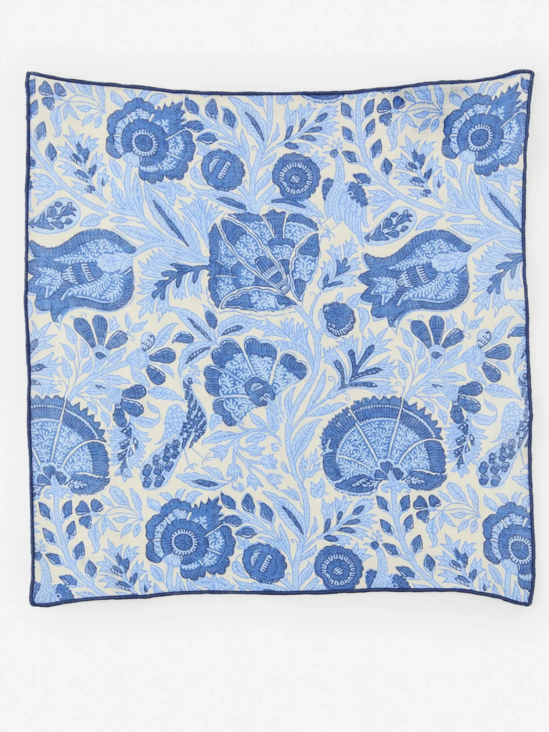J.McLaughlin Linen Pocket Square in Eastern Blooms Blue/Multi Fashion