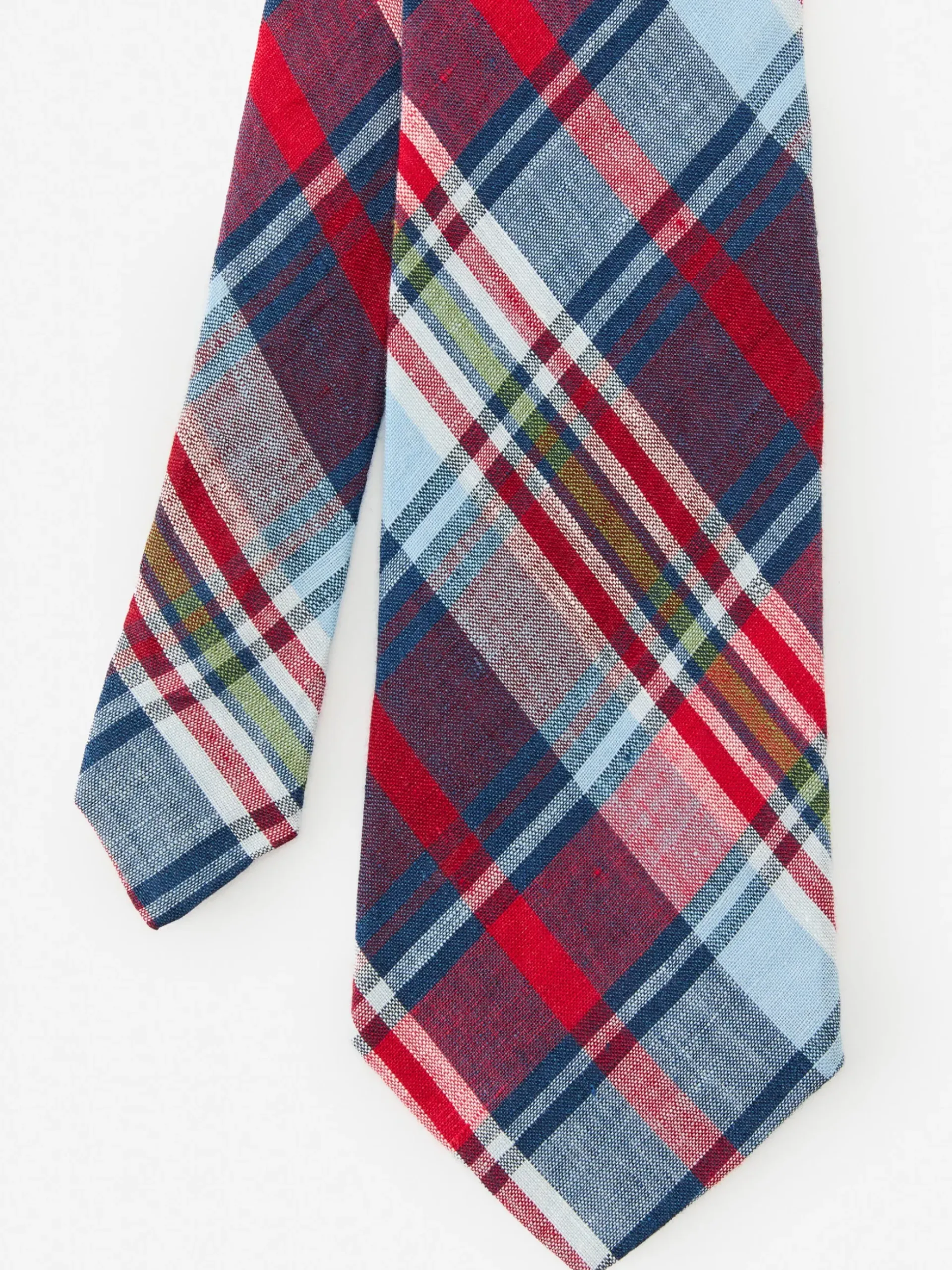 J.McLaughlin Linen Tie in Plaid Red/Multi Online