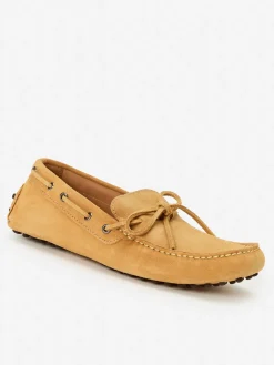 J.McLaughlin Linus Suede Driving Mocassins Beige Fashion